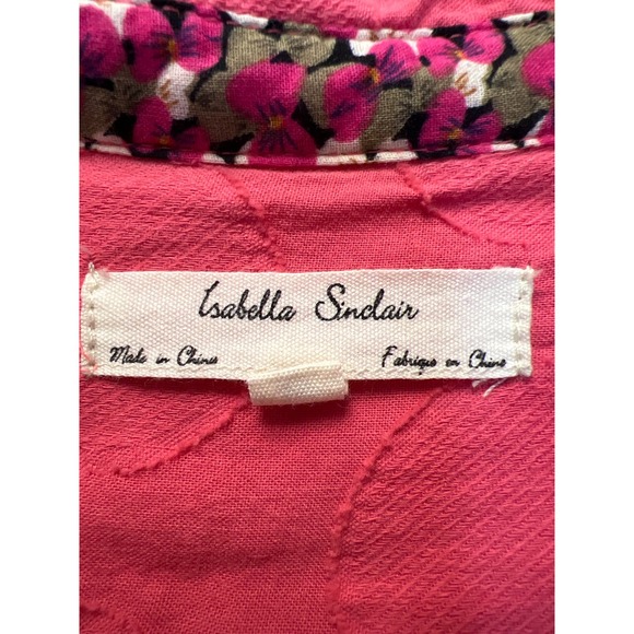 Isabella Sinclair Anthropologie Women’s Quarter Button Roll Tab‎ Sleeves Top M - Picture 2 of 4